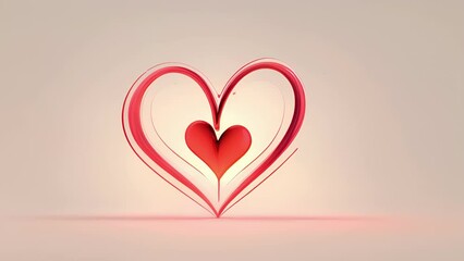 Wall Mural - A minimalist animation of a pulsating heart symbol, representing love and vitality.
