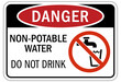 © middlenoodle - Non potable warning sign and labels do not drink