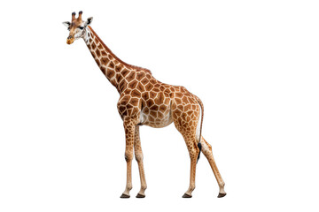 full giraffe on isolated transparent background