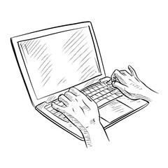 laptop handdrawn illustration