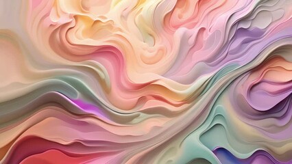 Wall Mural - Minimal animation of pastel colors a soothing and calming movement of soft pastel shades blending and swirling together.