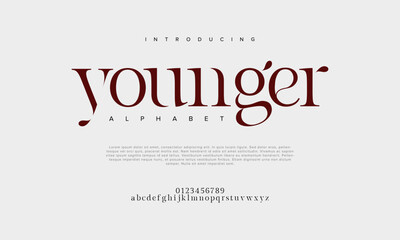 Wall Mural - Younger creative modern urban alphabet font. Digital abstract moslem, futuristic, fashion, sport, minimal technology typography. Simple numeric vector illustration