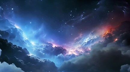 Starlight cosmic dust shiny stars rays beams.