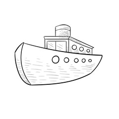 water vessels transport handdrawn illustration