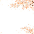 Sakura Falling Petals Frame Illustartion. Cherry Blossom Background. Spring Floral Border Clipart.