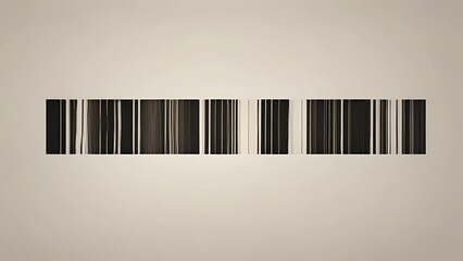 Wall Mural - Minimal animation of a barcode scanning and revealing a hidden message, representing the idea of hidden meanings and secrets.