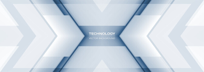 Poster - Tech wide 3D abstract background with technology arrows. Digital hi tech blue abstract geometric modern gaming banner design. Vector illustration