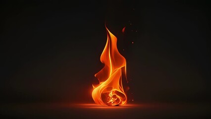 Wall Mural - Minimal animation of a flame burning, with intricate patterns and movements resembling a dance.