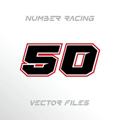 Wall Mural - Racing Sport Number 50 Design Vector Template