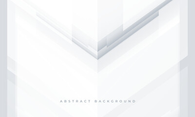Poster - Abstract futuristic technology background with white and grey geometric 3D arrows. Vector illustration