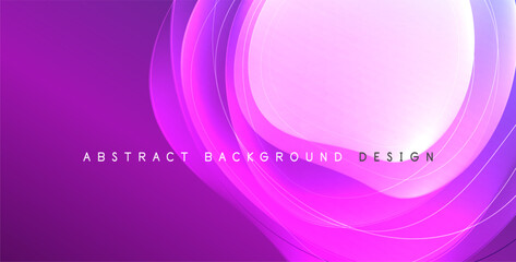 Colorful transparent flowing fluid shapes with glow effect geometric background. Wavy lines round forms. Vector illustration For Wallpaper, Banner, Background, Card, Book Illustration, landing page