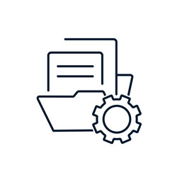 Poster - Folder with technical documentation. Vector linear icon on a white background.