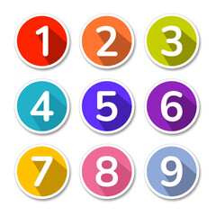 Poster - Set of numbers from 1 to 9 icon vector. Number Set vector illustration.