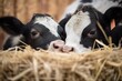 © Alfazet Chronicles - black and white calves nestled together on straw