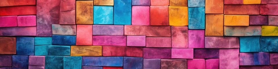 Poster - Colorful wooden blocks background with a lot of different colors. Generative AI.