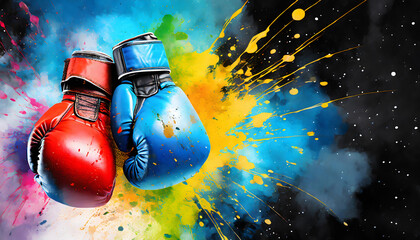 Wall Mural - Flashy boxing gloves