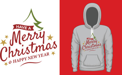 Wall Mural - christmas hoodie design for festival. 25th december, gift