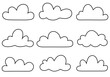 Set of cartoon cloud shapes