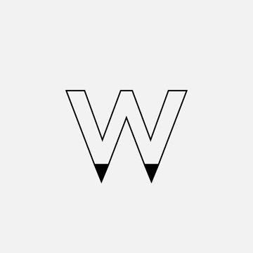 Creative letter W Logo,Monogram And Modern With Outline Concept Idea