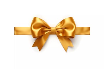 Wall Mural - Gold beautiful decorative ribbon for holiday gift on white background.