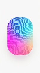 Poster - Vibrant abstract fingerprint illustration in gradient, biometric authentication technology