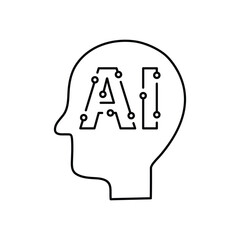 Fototapete - ai icon vector Artificial intelligence icon logo 