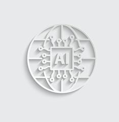 Fototapete - ai icon vector Artificial intelligence icon logo 