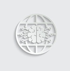 Fototapete - ai icon vector Artificial intelligence icon logo 