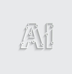 Fototapete - ai icon vector Artificial intelligence icon logo 