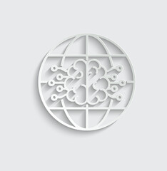 Fototapete - ai icon vector Artificial intelligence icon logo 