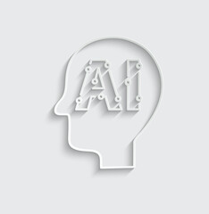 Fototapete - ai icon vector Artificial intelligence icon logo 