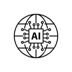 Fototapete - ai icon vector Artificial intelligence icon logo 