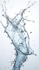 Poster - water splashing wildly against a white background, signifying movement and vitality