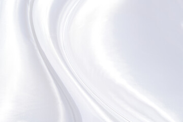 Poster - white cloth background abstract with soft waves.