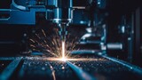 Fototapeta Do akwarium - Metallurgy milling plasma cutting of metal CNC Laser engraving