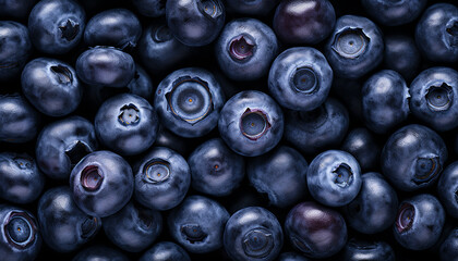 Wall Mural - Lots of fresh small blueberry swirl around fresh blueberry seamless background.