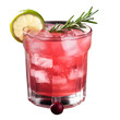 Cold season drink - cranberry cocktail isolated on transparent background Generative AI	
