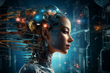 Poster - Adaptive Machine learning concept. Computer system. Generate Ai