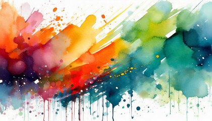 Wall Mural - abstract watercolor background with splashes