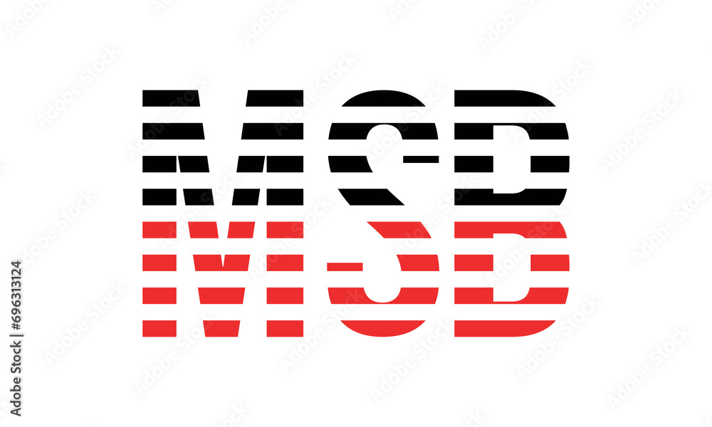 MSB three initial letter iconic line negative space minimal logo design ...