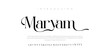 Maryam Abstract minimal modern alphabet fonts. Typography technology vector illustration