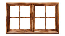 Brown Wooden Windows Illustration Used To Decorate The House And Garden Isolated On White Transparent Background, PNG File