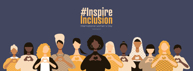 Wall Mural - International Women's Day banner. #InspireInclusion