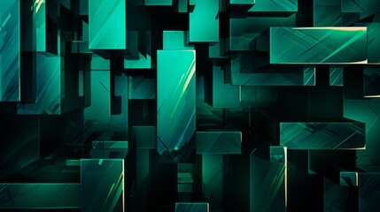 Poster - cubist emerald background