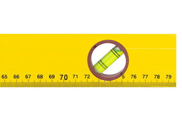 Vector spirit level, water construction level with ruler isolated from background