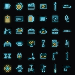 Poster - electric vehicle repair service icons set. outline set of electric vehicle repair service vector ico