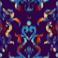 Aufkleber - Elegance abstract grunge vintage pattern. Ikat style. Seamless vector image.