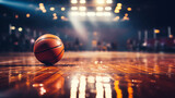 Fototapeta Sport - Basketball on a Light Background in the Basketball Court