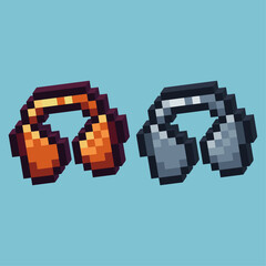 Poster - Isometric Pixel art 3d of headset icon for items asset. Headset icon on pixelated style.8bits perfect for game asset or design asset element for your game design asset.