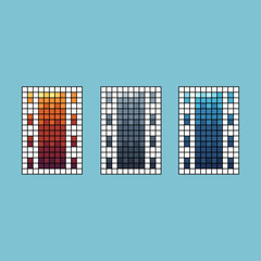 Poster - Pixel art stroke sets of Film roll paper icon with variation color item asset. Film Roll icon on pixelated style. 8bits perfect for game asset or design asset element for your game design asset